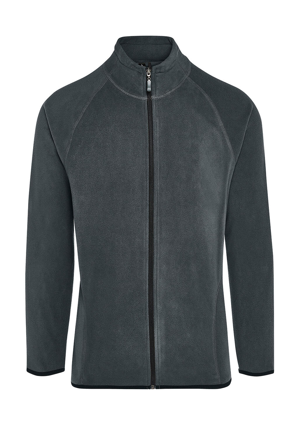 Herren-Pullover mit durchgehendem Reißverschluss, ohne Etikett, aus charakteristischem Mikrofleece - 130 - Holzkohle