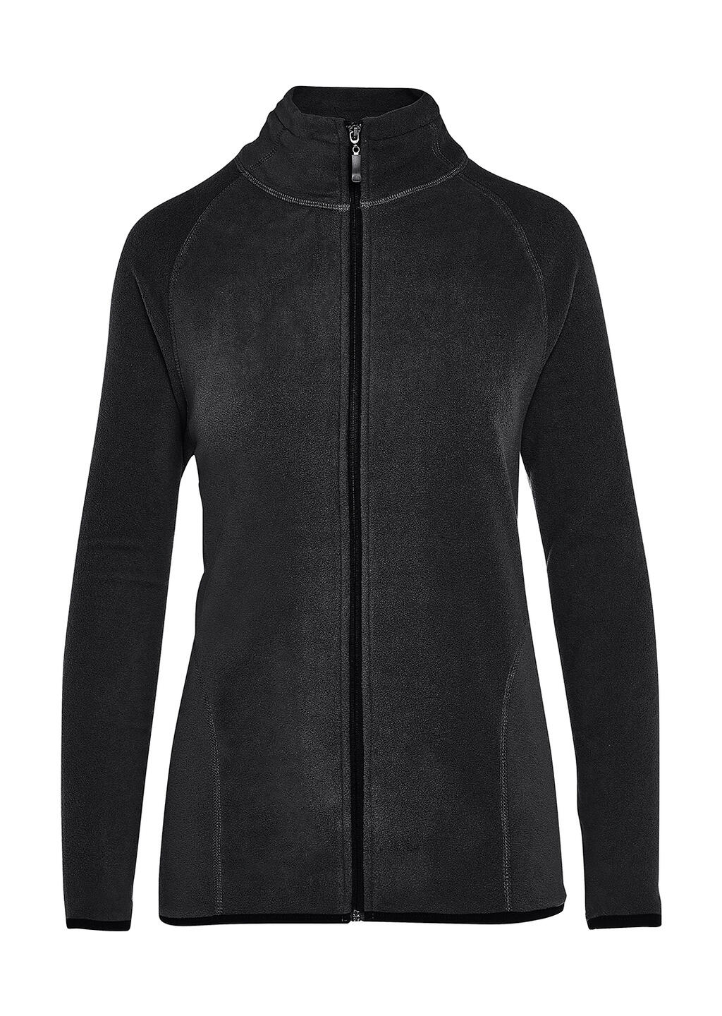 Damen-Pullover mit durchgehendem Reißverschluss und etikettenlosem Signature-Mikrofleece - 104 - Tiefschwarz