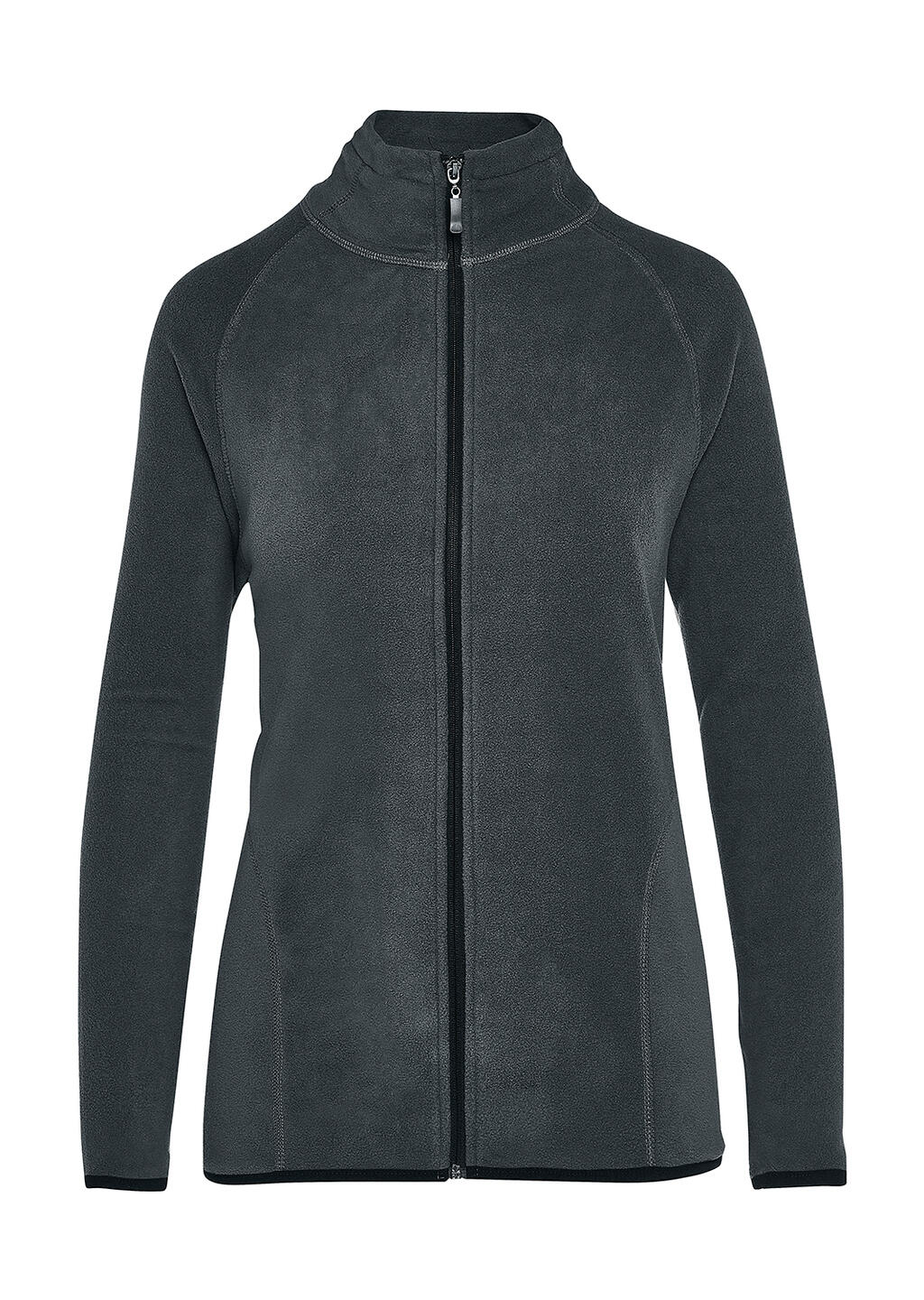 Damen-Pullover mit durchgehendem Reißverschluss und etikettenlosem Signature-Mikrofleece - 130 - Holzkohle