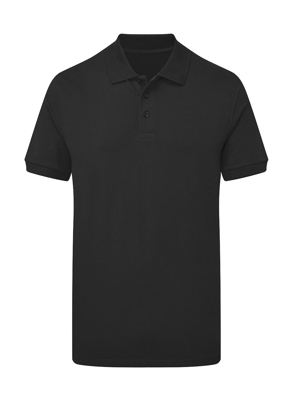 Stretch-Poloshirt für Herren ohne Markenetikett - 104 - Tiefschwarz