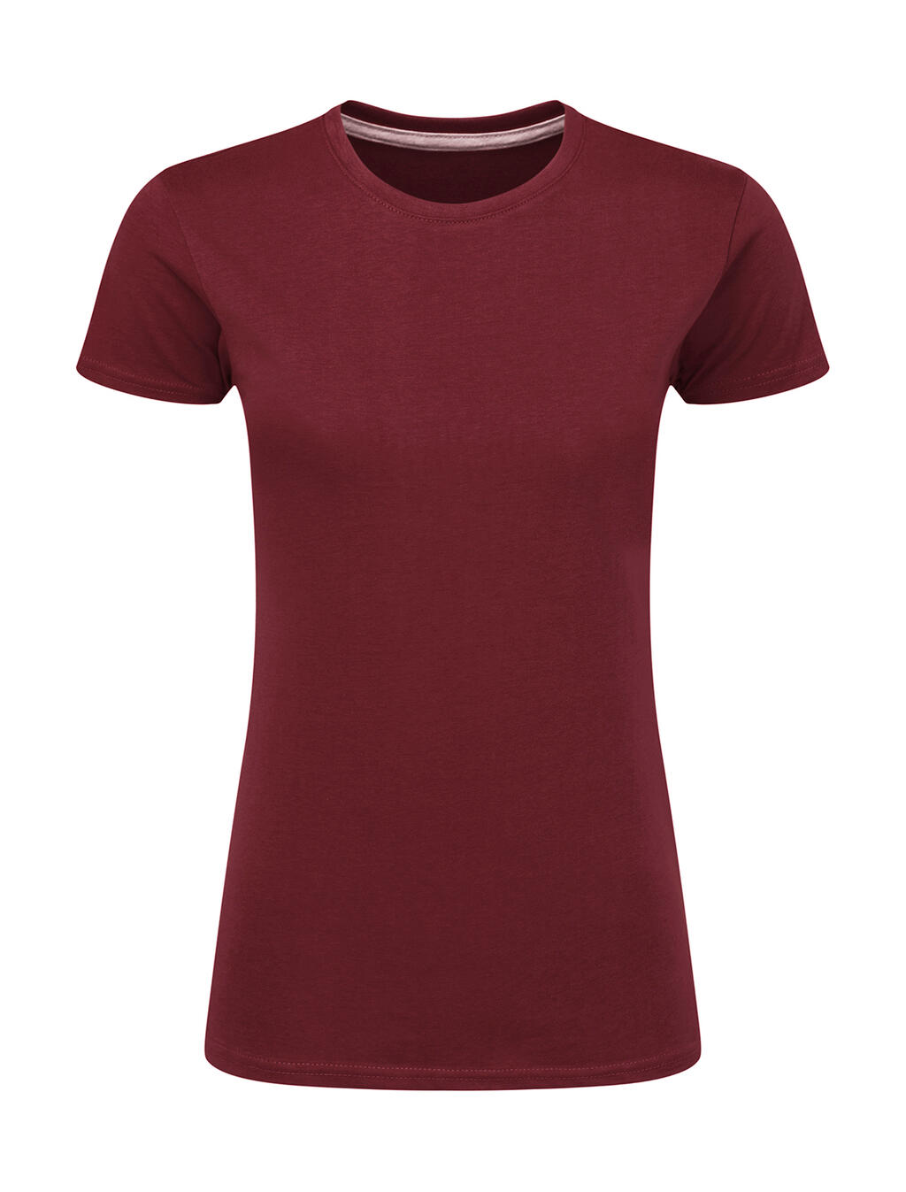 Damen-T-Shirt mit Signatur ohne Etikett - 448 - Burgund