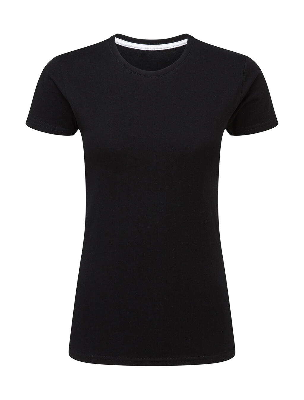 Damen-T-Shirt mit Signatur ohne Etikett - 104 - Tiefschwarz