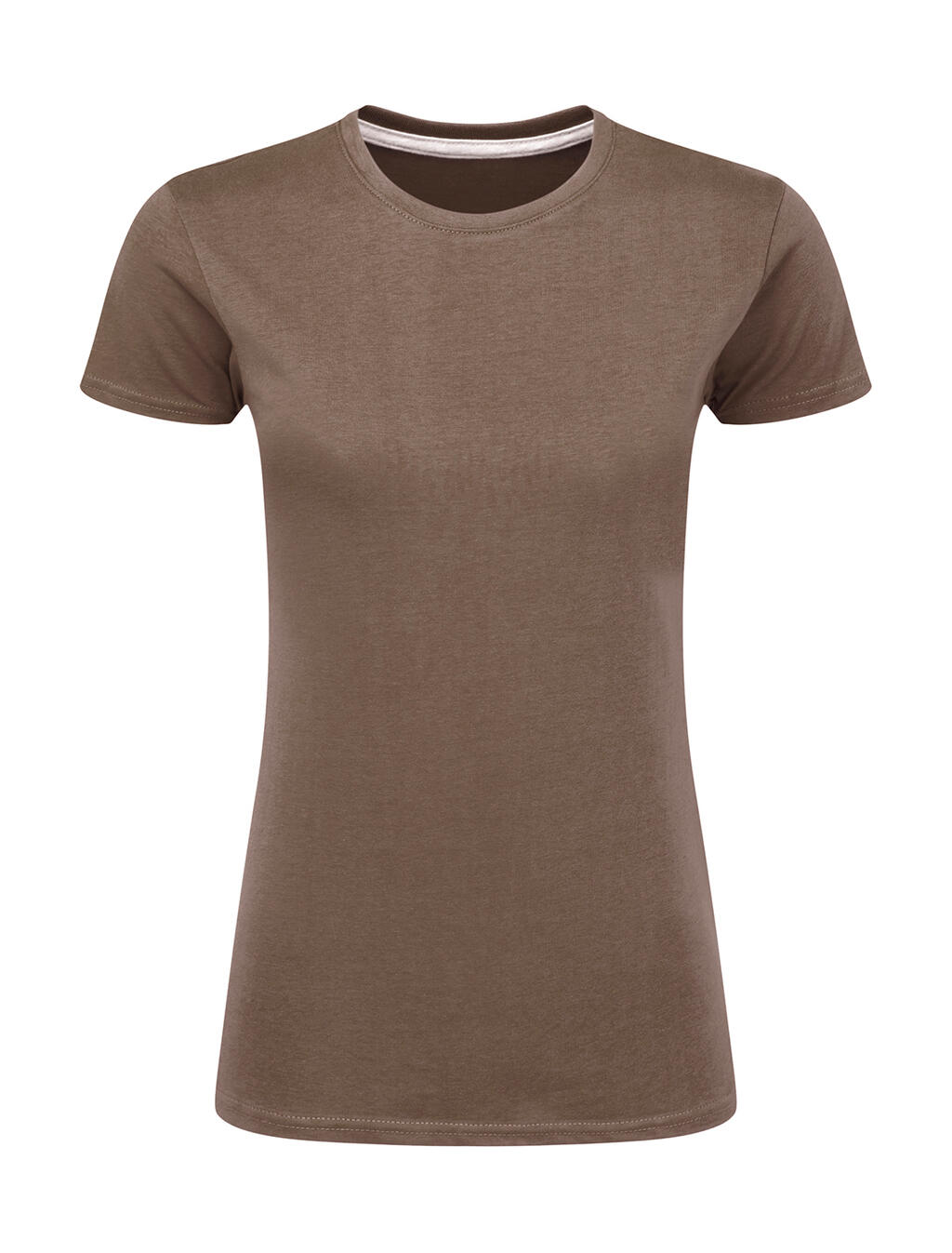 Damen-T-Shirt mit Signatur ohne Etikett - 709 - DUNKLES TAUPE
