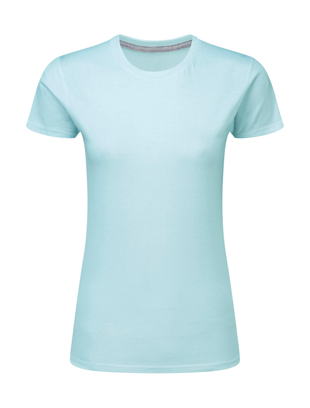 Damen-T-Shirt mit Signatur ohne Etikett - 308 - Engelblau