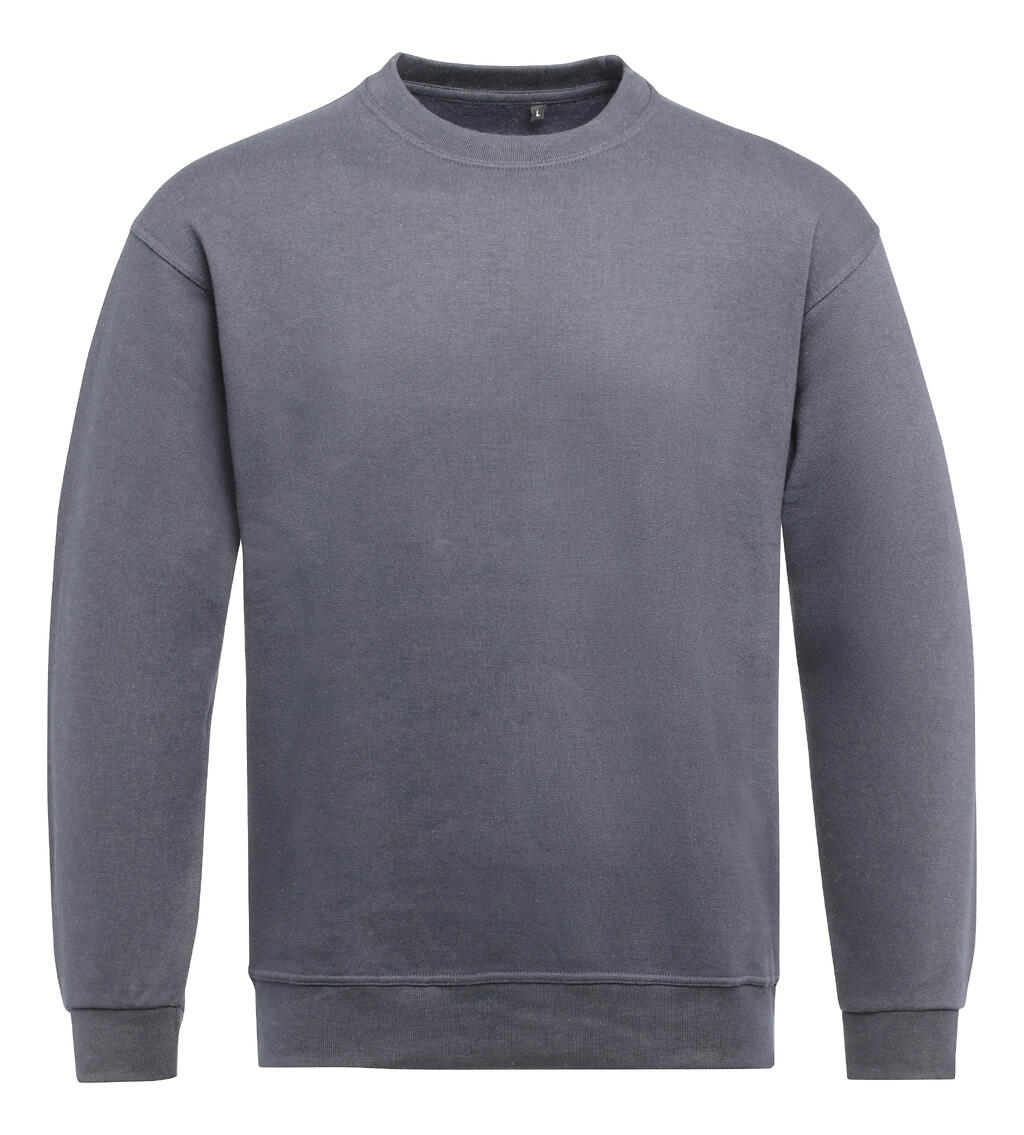 Unisex-Sweatshirt mit Rundhalsausschnitt - 130 - Holzkohle