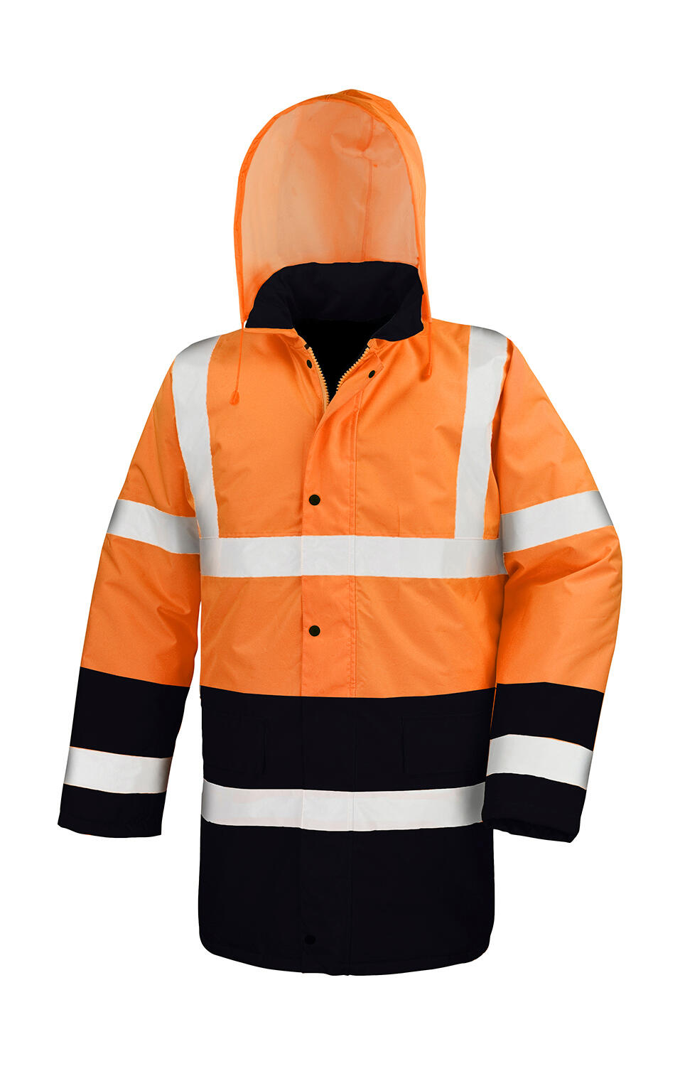 Safety Core Autobahn-Zweifarbenjacke - Fluoreszierendes Orange/Schwarz