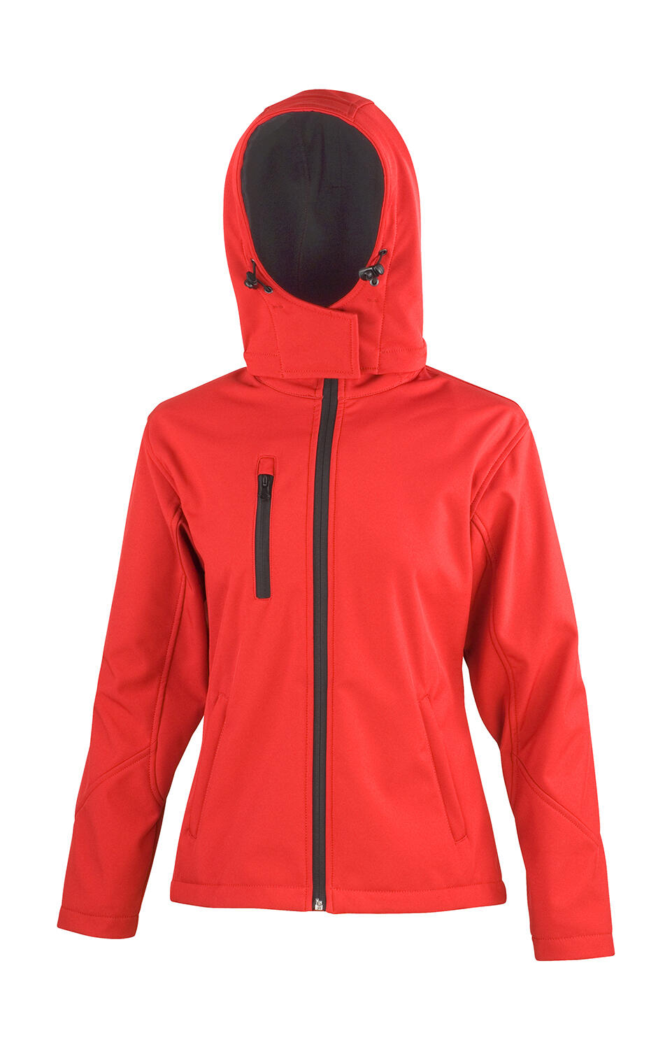 Damen-Softshelljacke TX Performance mit Kapuze - RDBK - Rot/Schwarz