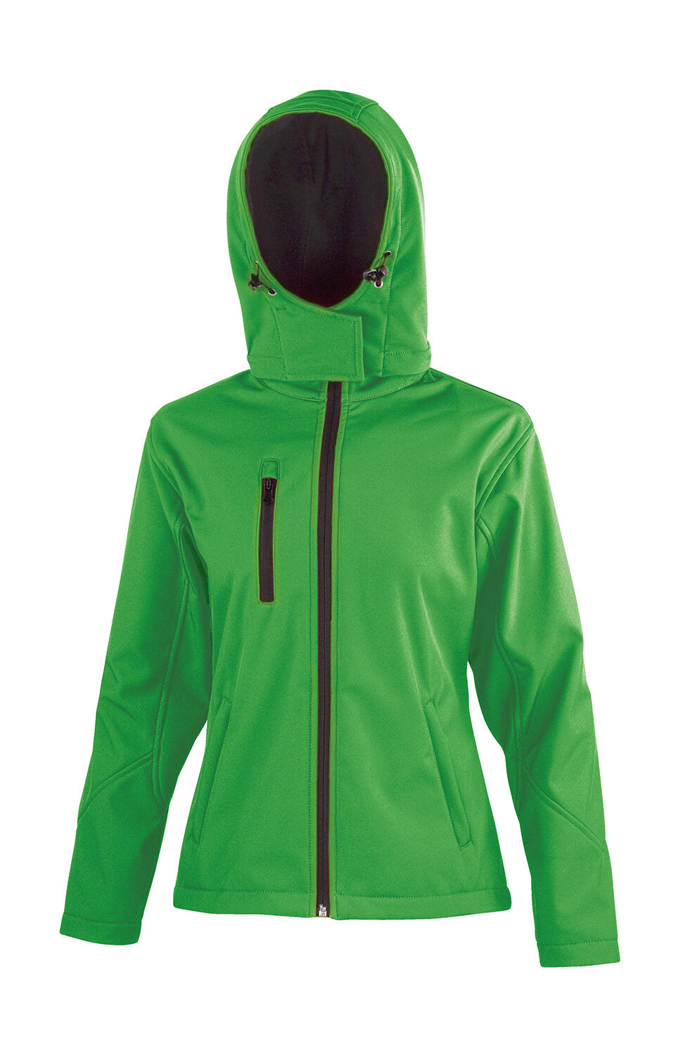 Damen-Softshelljacke TX Performance mit Kapuze - GNBK - Leuchtendes Grün/Schwarz