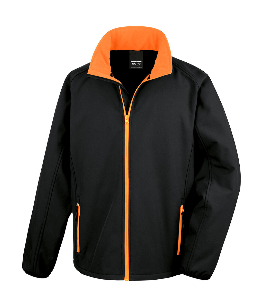 Bedruckbare Softshelljacke - 178 - Schwarz/Orange