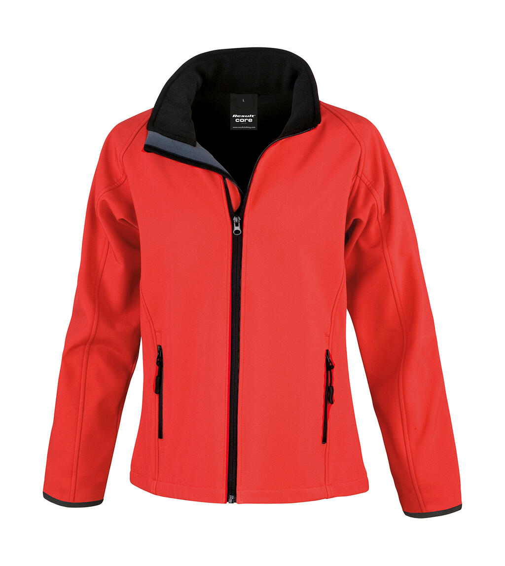 Bedruckbare Softshelljacke für Damen - RDBK - Rot/Schwarz
