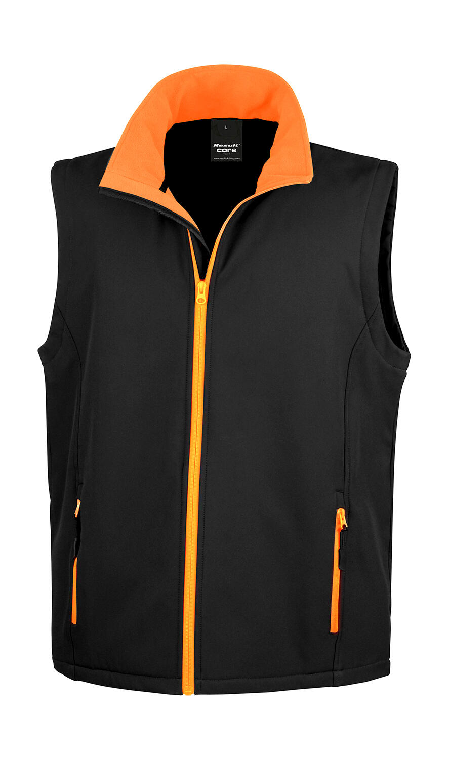 Bedruckbare Softshell-Weste - 178 - Schwarz/Orange