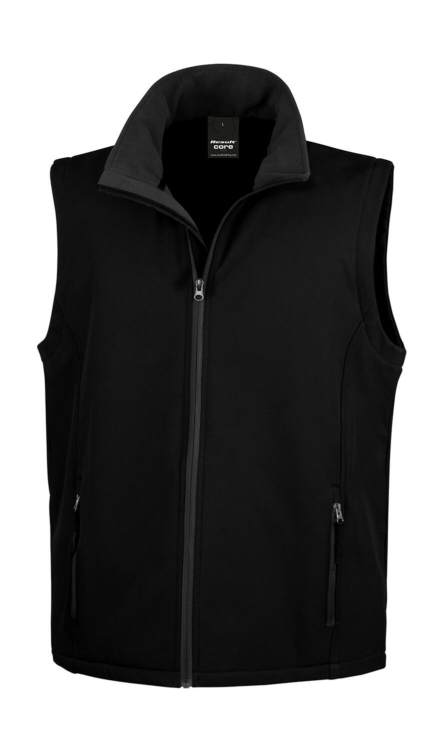 Bedruckbare Softshell-Weste - 177 - Schwarz/Schwarz