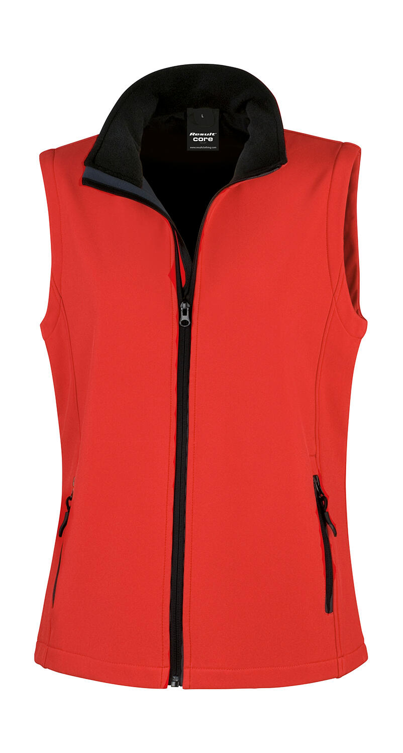 Bedruckbare Softshellweste für Damen - RDBK - Rot/Schwarz