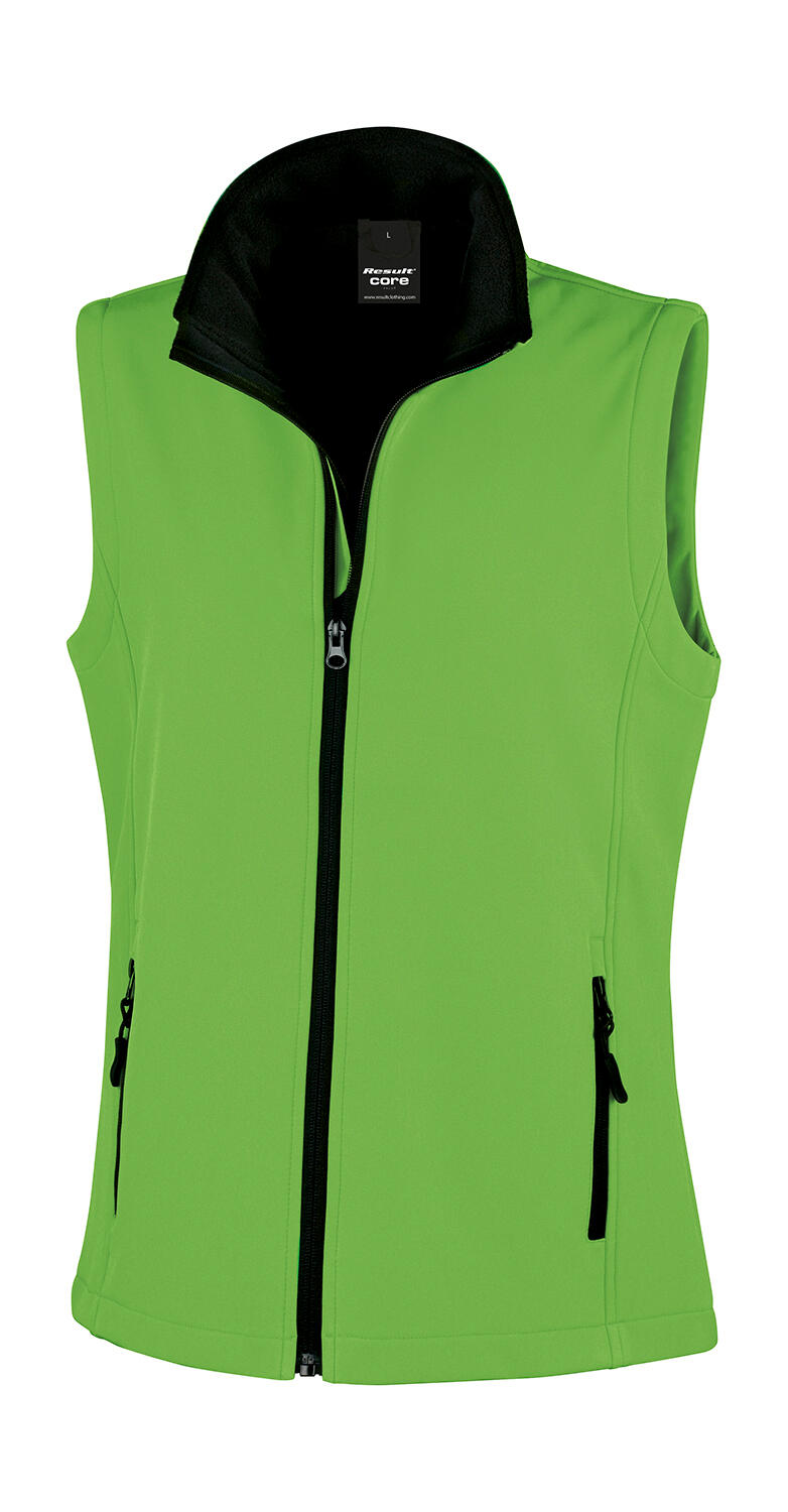Bedruckbare Softshellweste für Damen - GNBK - Leuchtendes Grün/Schwarz