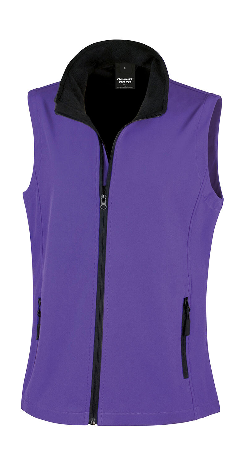 Bedruckbare Softshellweste für Damen - 371 - Lila/Schwarz