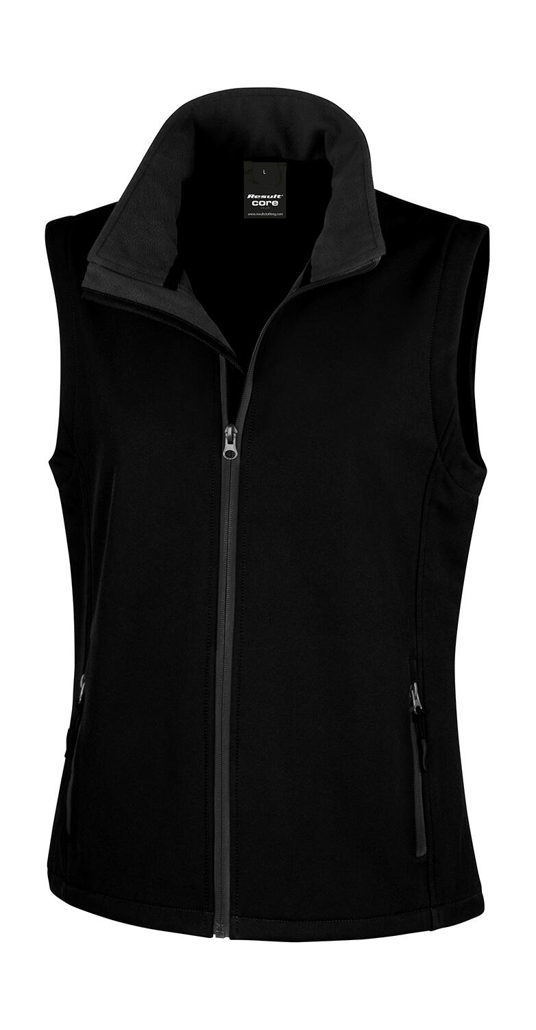 Bedruckbare Softshellweste für Damen - 177 - Schwarz/Schwarz