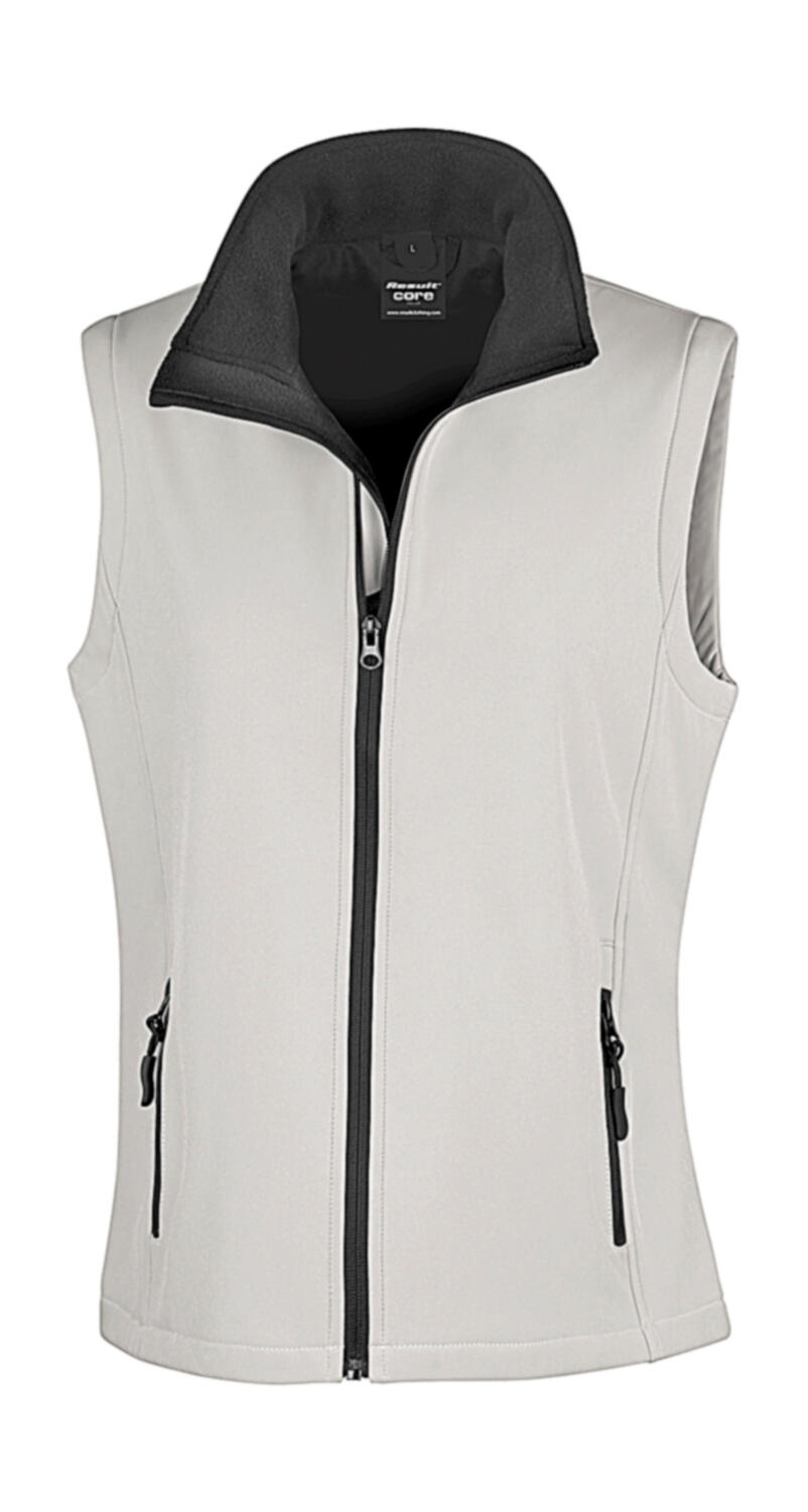 Bedruckbare Softshellweste für Damen - 056 - Weiß/Schwarz