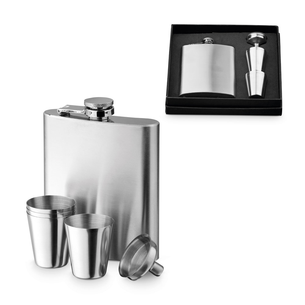 NOVAK. 200 ml Edelstahlflasche und Glas-Set.