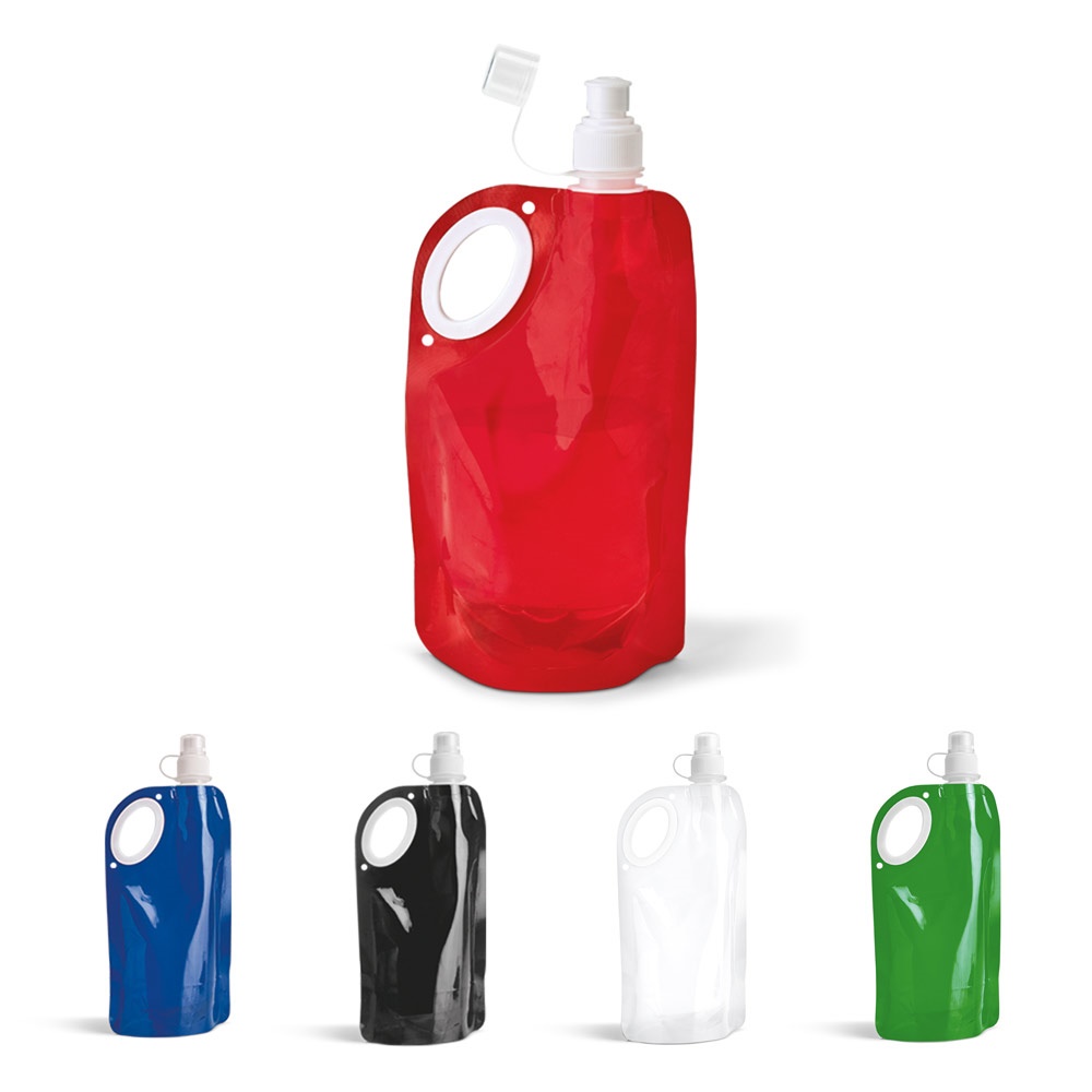 HIKE. Faltbare 750-ml-Wasserflasche aus PET, PA und PE.