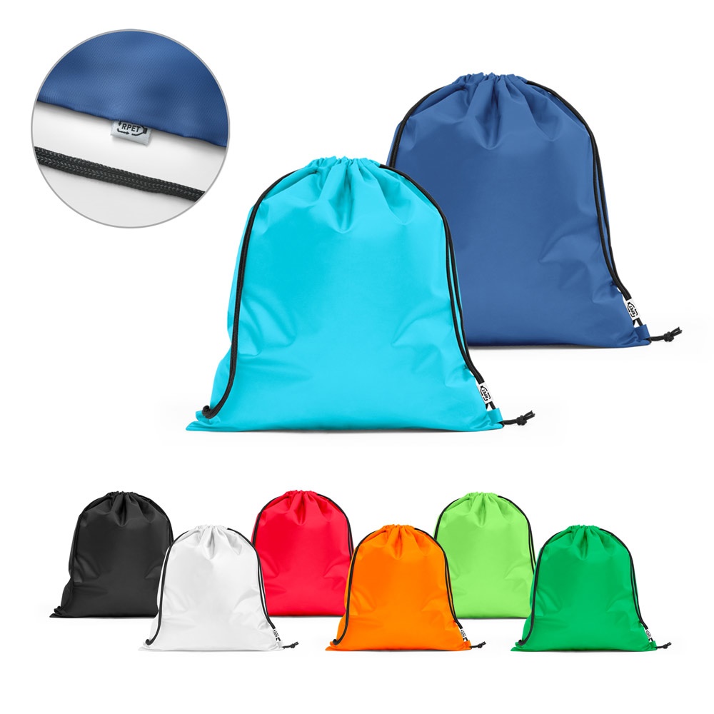 PEMBA. Rucksack mit Kordelzug aus 190T recyceltem Polyester (100% rPET).