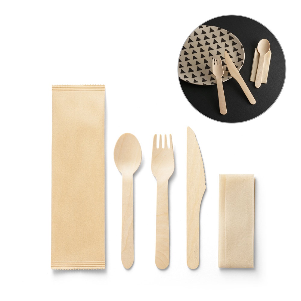 SUYA. Besteckset aus Holz.