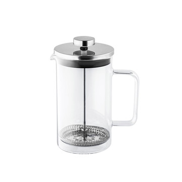 JENSON Kaffeemaschine (600 ml) aus Borosilikatglas und Edelstahl - 107 - Chrome