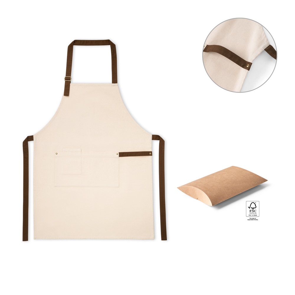 HOLM. Schürze aus 100 % Baumwoll-Canvas (320 g/m²) mit Metalldetails.