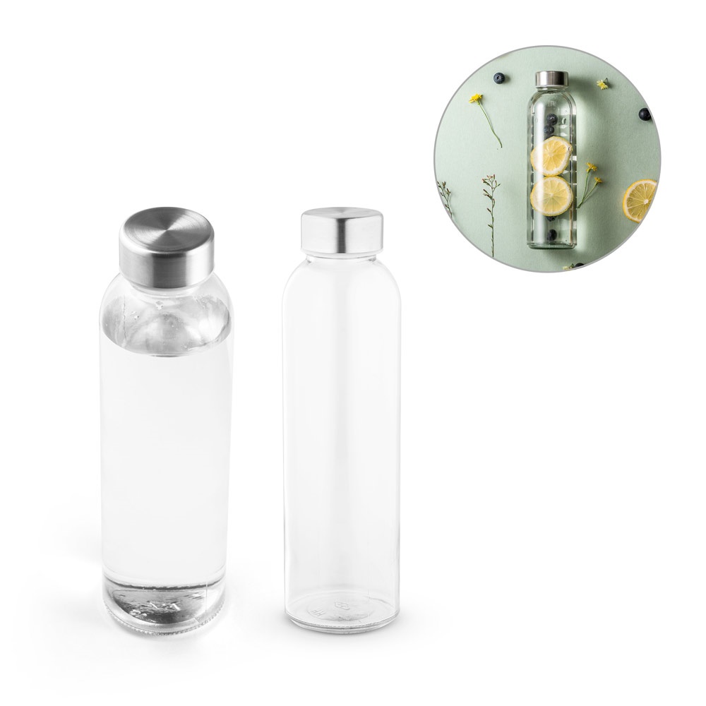 SOLER. Glasflasche mit Edelstahlverschluss für Sublimation, 500 ml