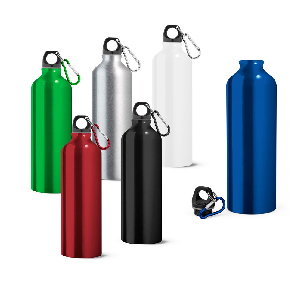 LANDSCAPE L. Aluminium-Sport-Trinkflasche mit Karabinerhaken, 800 ml