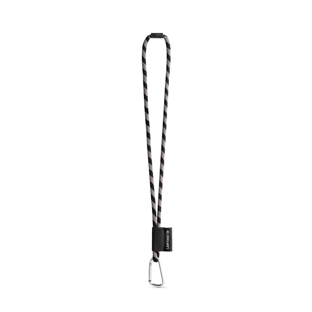 Set bestehend aus langem Fangseilrohr (Ø 7 mm) mit 55 mm D-Ring-Karabiner und Ø 7 mm Sicherheitsverschluss