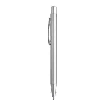 LEA. Kugelschreiber aus Aluminium mit Clip - 127 - Satinchrom