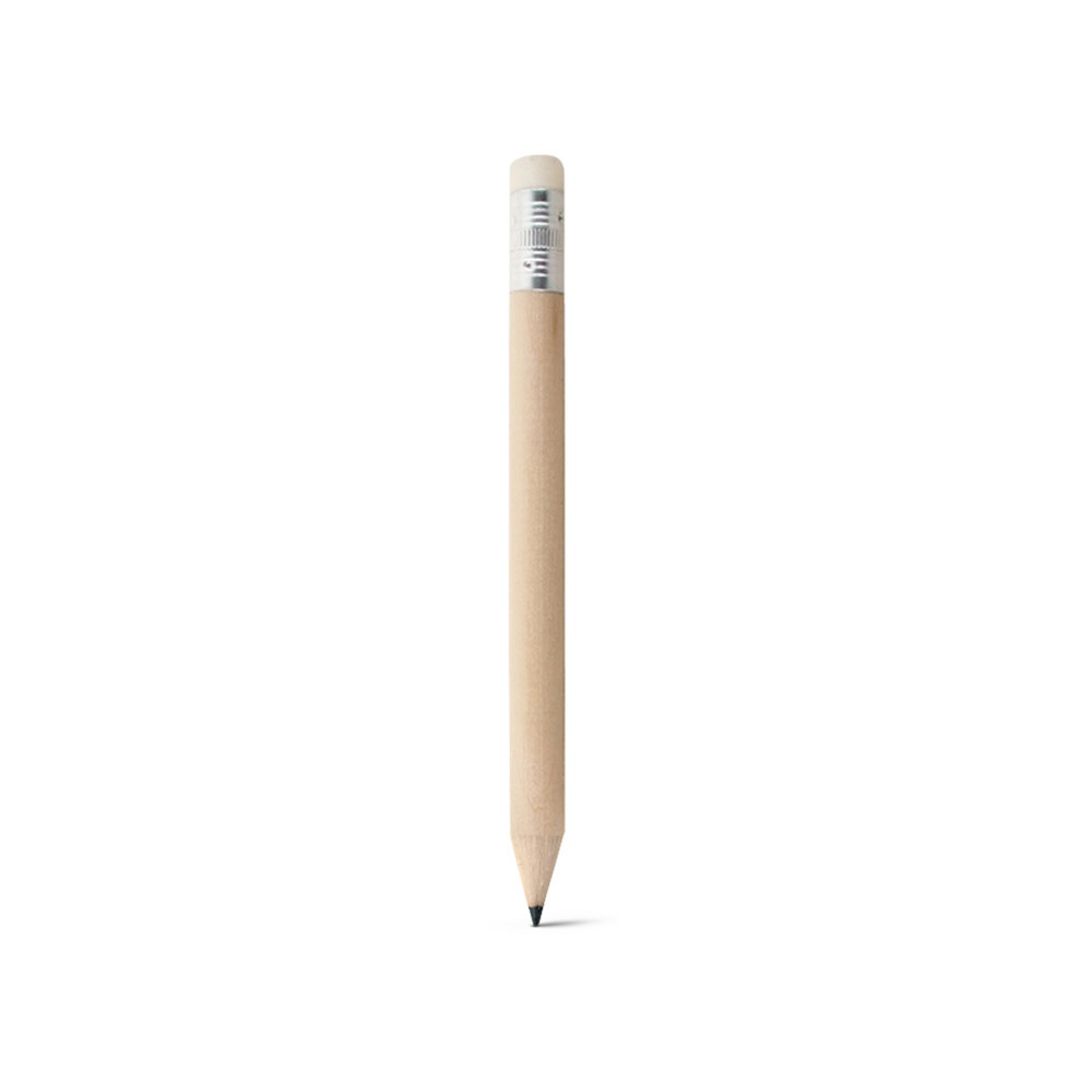 TAUSCH. Mini-Bleistift mit HB-Radiergummi.
