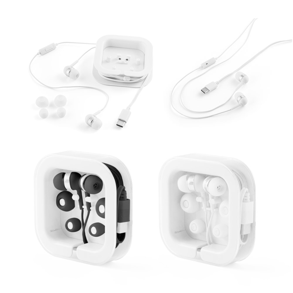 PRESLEY. Ohrhörer mit 1,2 Meter langem USB-C-Kabel und eingebautem Mikrofon aus ABS.