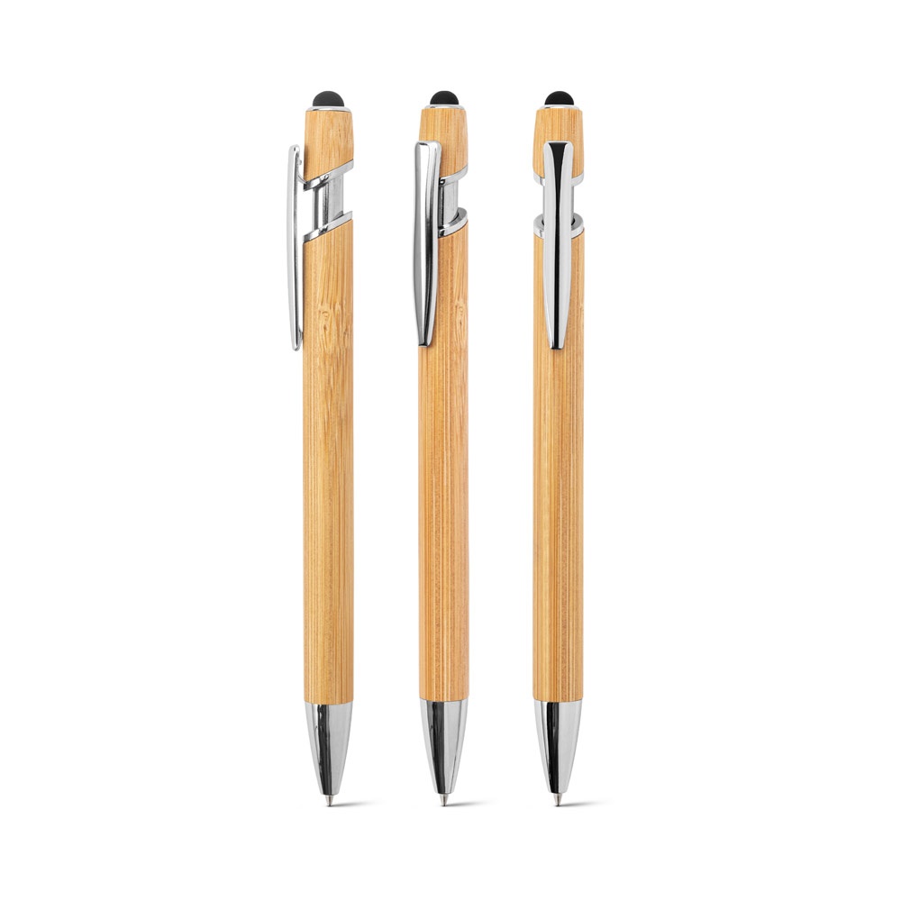 NEIL BAMBOO. Kugelschreiber aus Bambus mit Details aus verchromtem Aluminium.