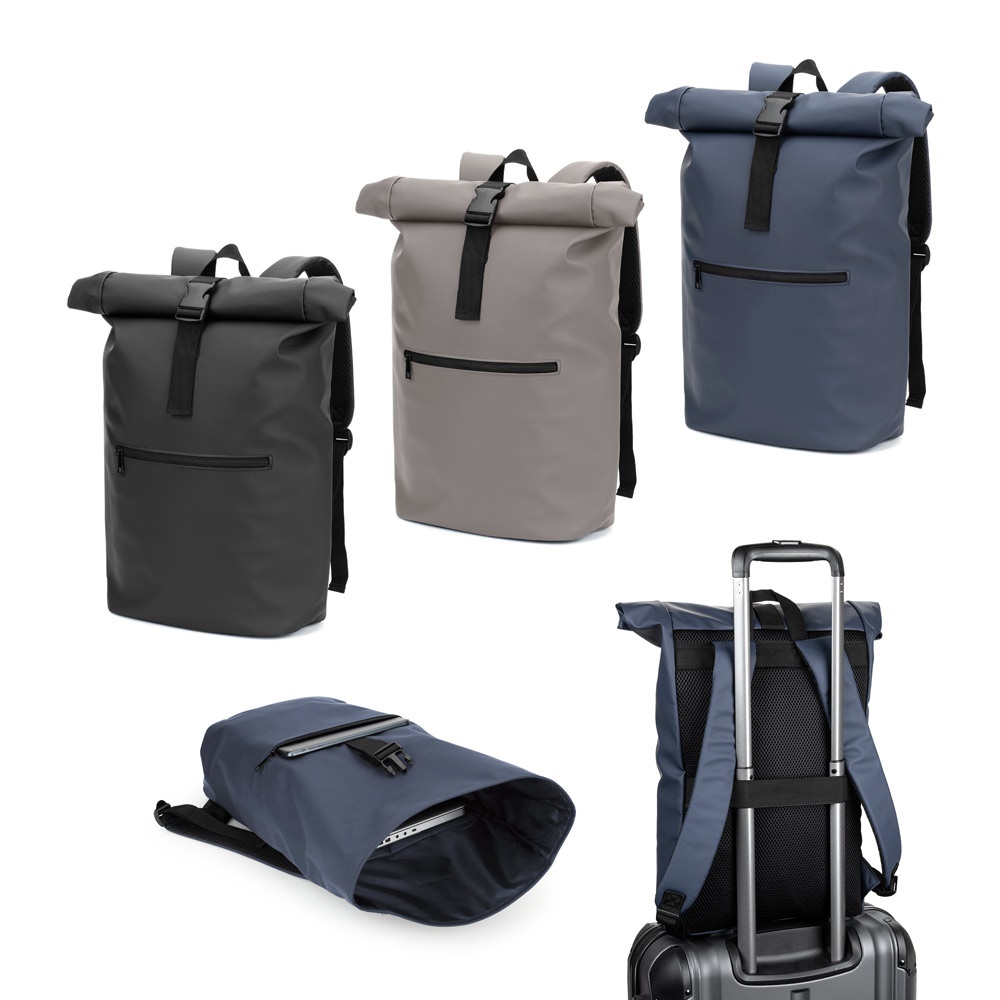 PORTLAND. PU-Rolltop-Rucksack mit 16"-Laptopfach.