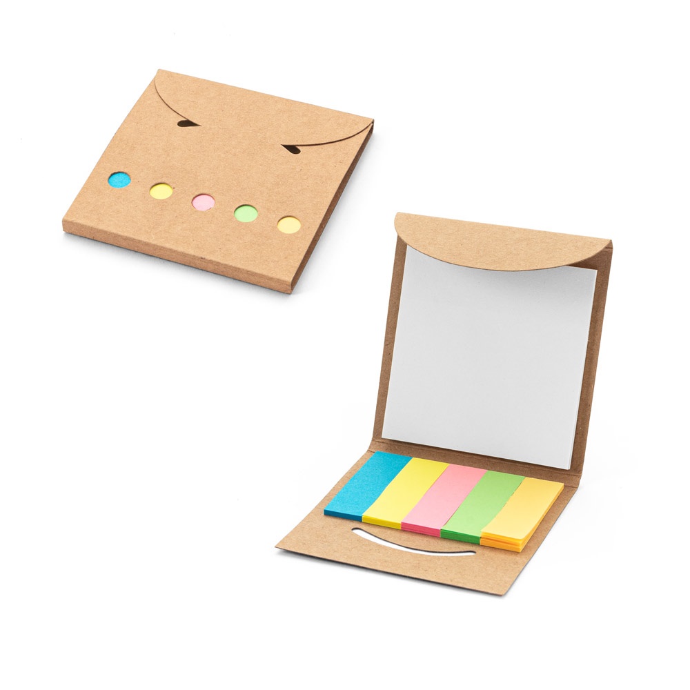 AINSLEY. 2-in-1 Büro-Set, hergestellt aus 100 % Recyclingpapier, mit 6 Haftnotizblöcken.