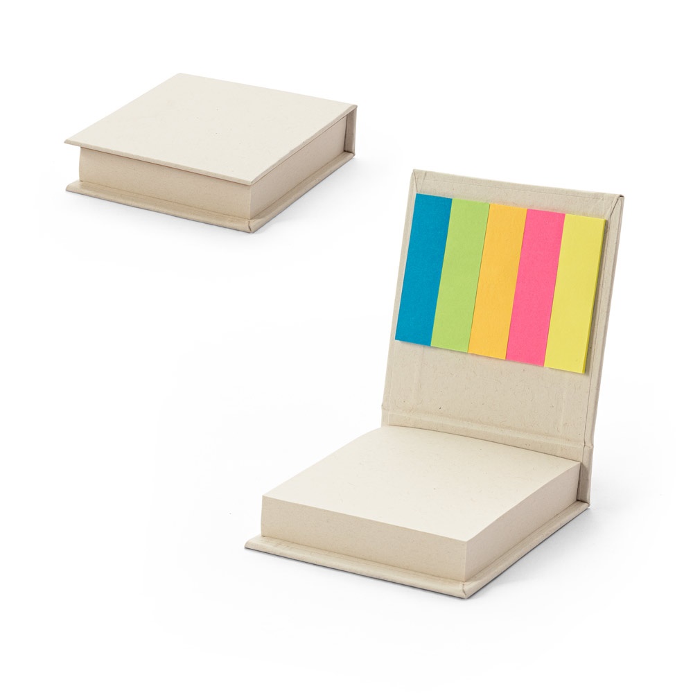 KAIRON. 2-in-1 Büro-Set, hergestellt aus 100% Recyclingpapier, mit 6 Haftnotizblöcken.