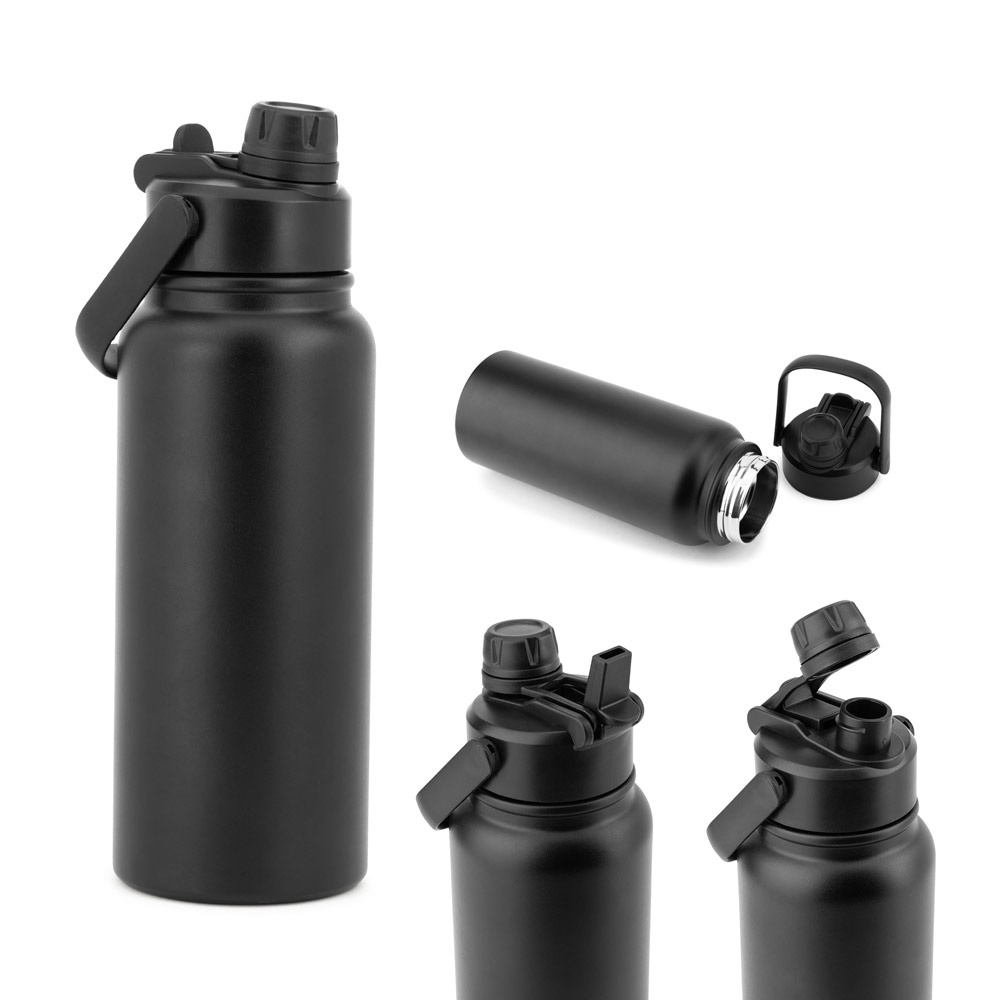 ALCARAZ. Edelstahlflasche (90% recycelt), doppelwandig, vakuumisoliert.
