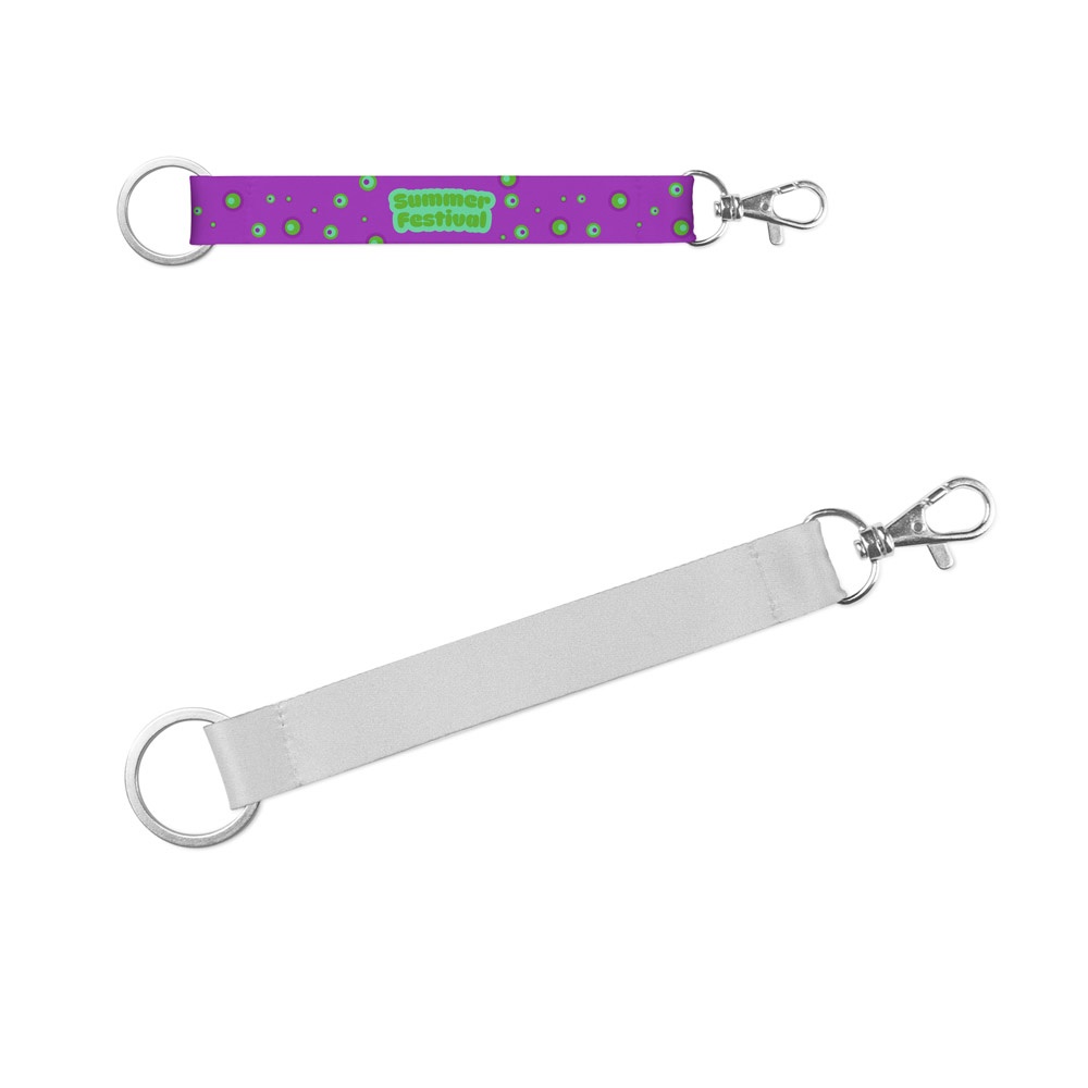 WALSALL. SUBLIMATION Short II DUO Lanyard-Set (20 mm) aus recyceltem Polyester (100 % rPET) mit Ø 32 mm Ring und 20 mm Hebelkarabiner