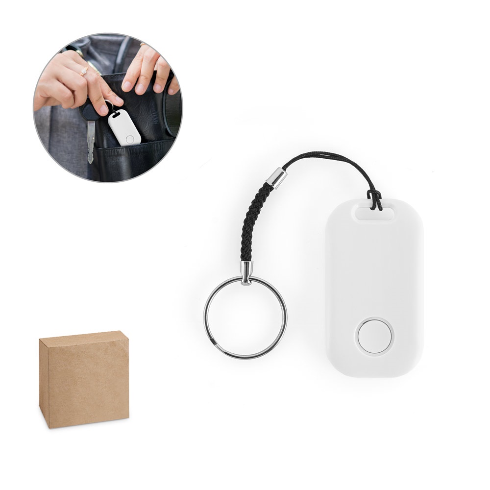 DAMY. Kabelloser Tracker mit kompaktem und leichtem Design aus recyceltem ABS (100% rABS).