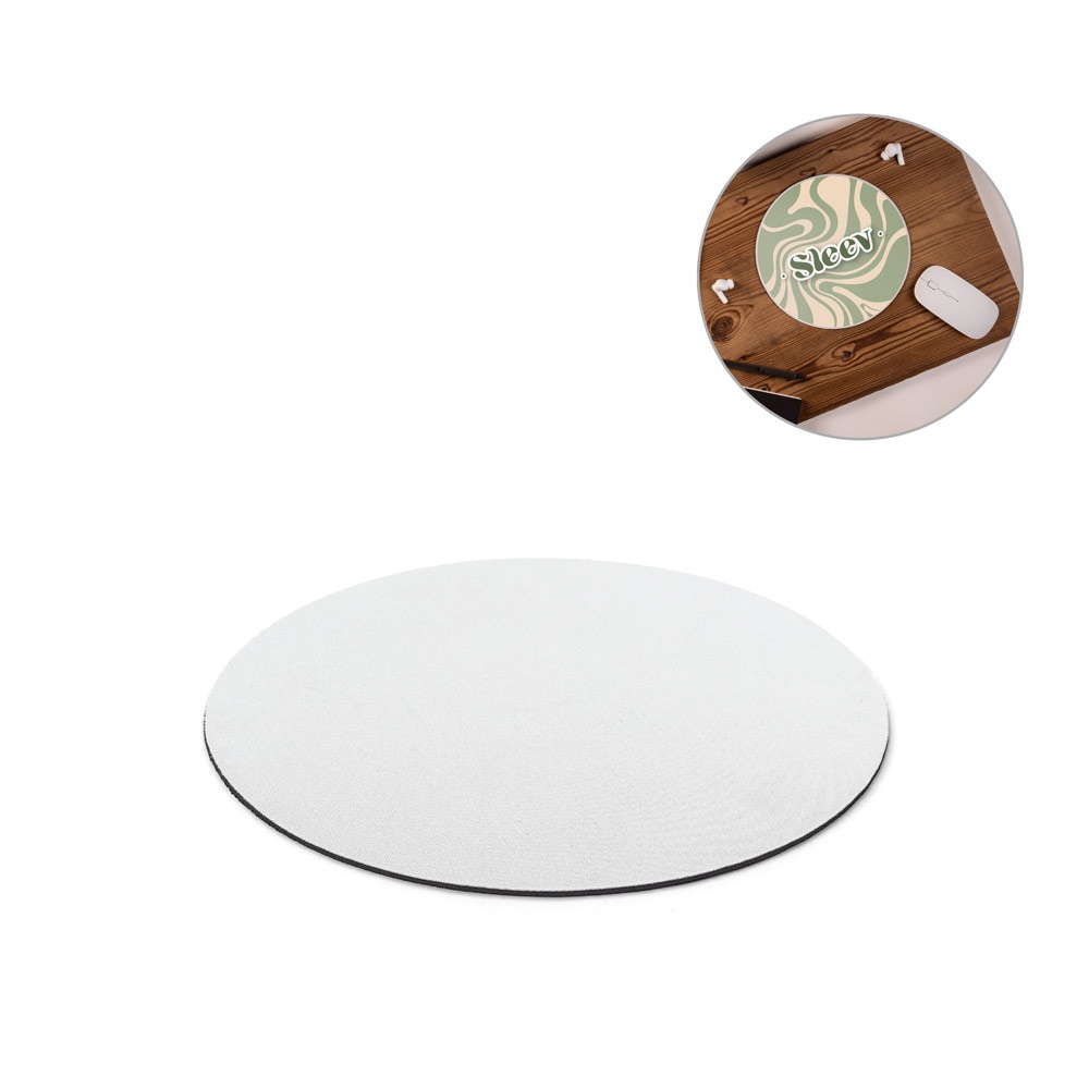 BLAIR ROUND. Rundes Mauspad mit Gummiunterseite.