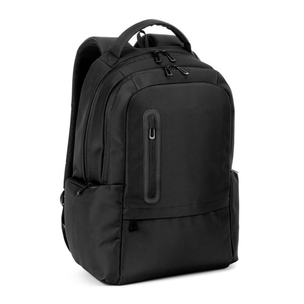 BOSTON SOLID. Laptop-Rucksack (17") aus 150D Nylon mit 2 gepolsterten Fächern. - 103 - Schwarz