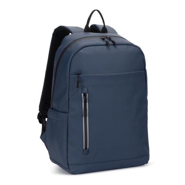 NOUMEA. PU-Laptop-Rucksack (16") mit wasserabweisenden Reißverschlüssen - 104 - Blau