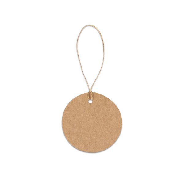 RUNDES ETIKETT. Rundes Etikett aus 100 % Recyclingpapier (700 g/m²). - 160 - Natürlich