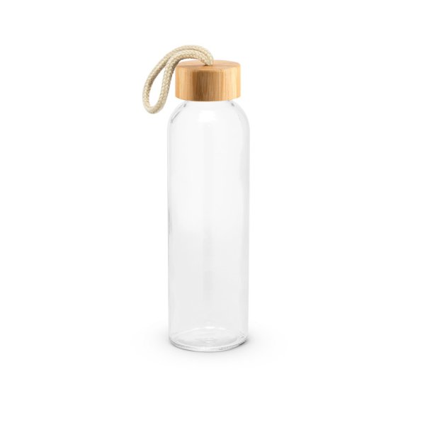 CROSBY. Glaswasserflasche mit Bambusdeckel, 520 ml - 160 - Natürlich