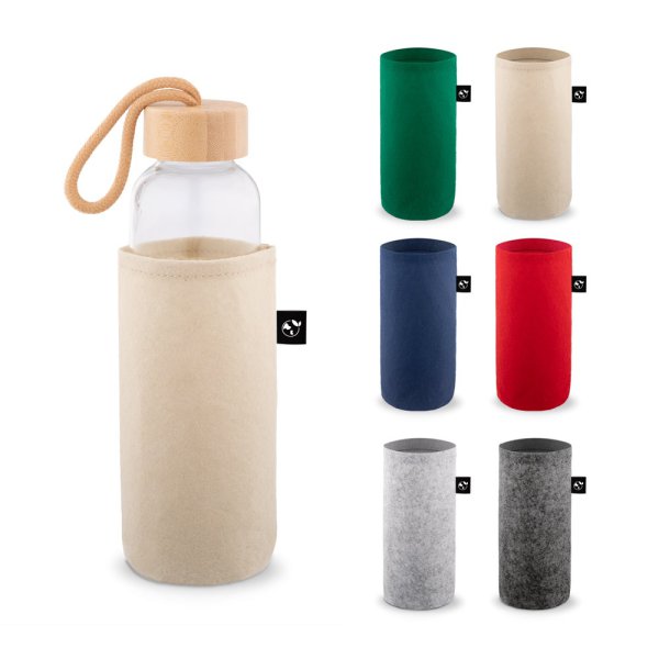 STOREY. Hülle aus recyceltem Filz (100 % rPET), ideal für Wasserflaschen