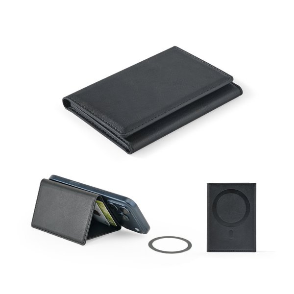 HARALD. Magnetische Geldbörse aus PU mit großem Fassungsvermögen und RFID-Schutz.