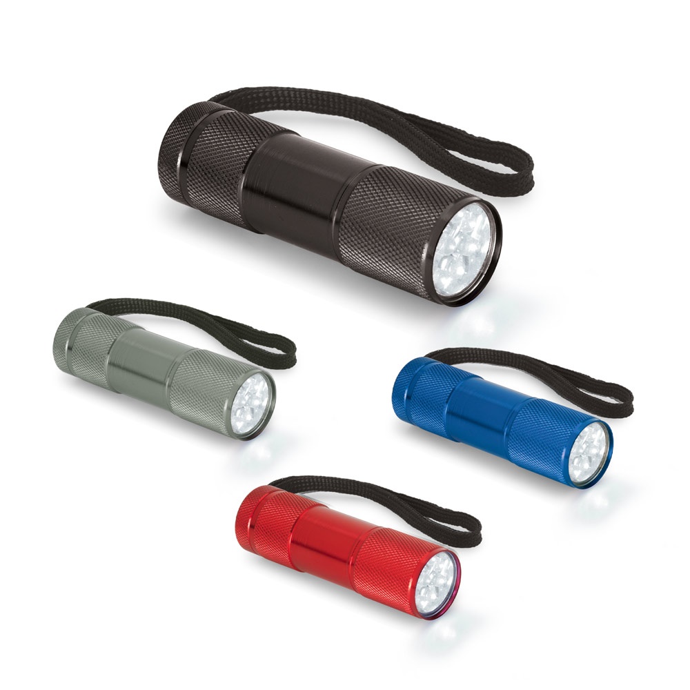 Auffällig. Aluminium-Taschenlampe mit 9 LEDs