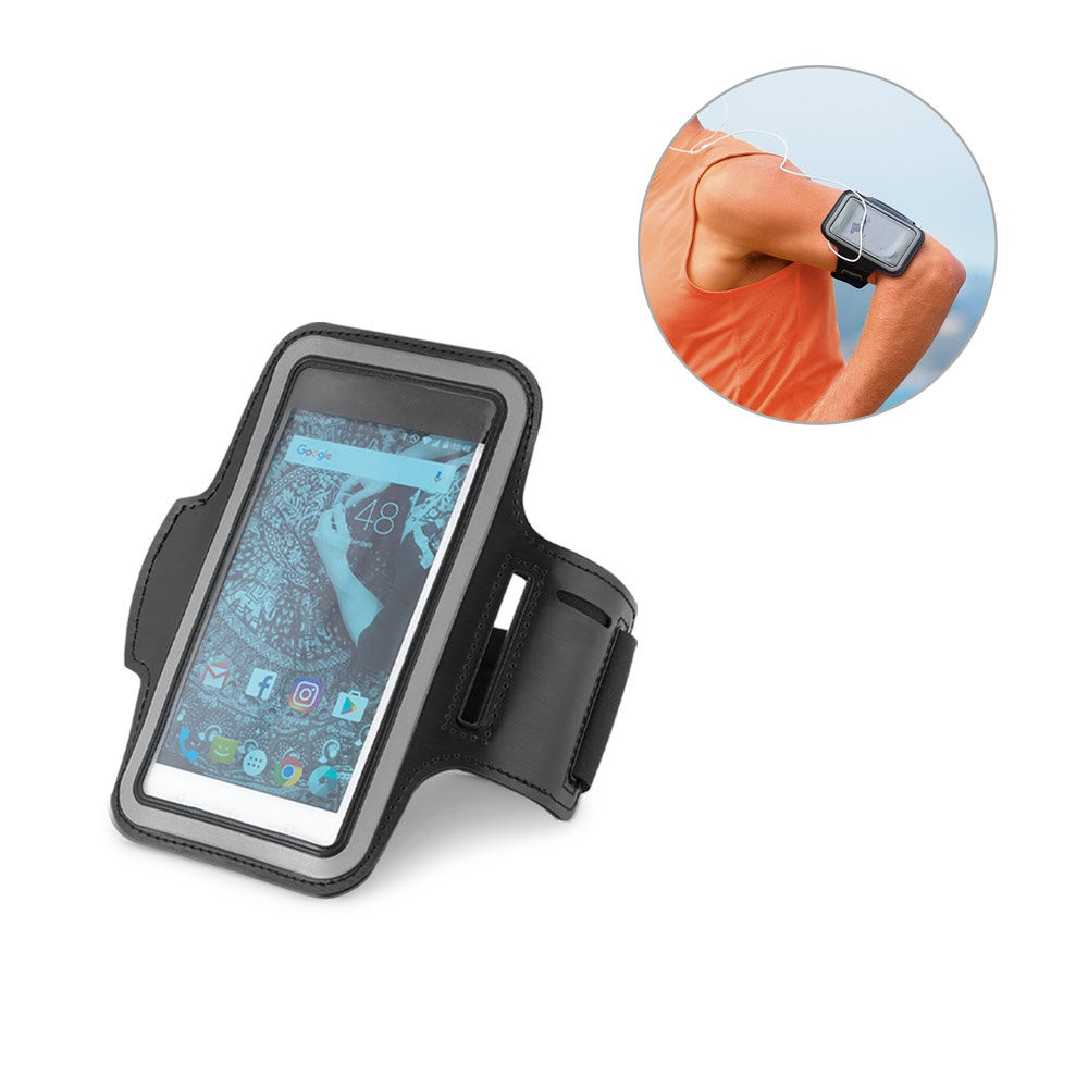 KOMFORTABEL. Armband aus PU und Softshell für 6,5"-Smartphones.