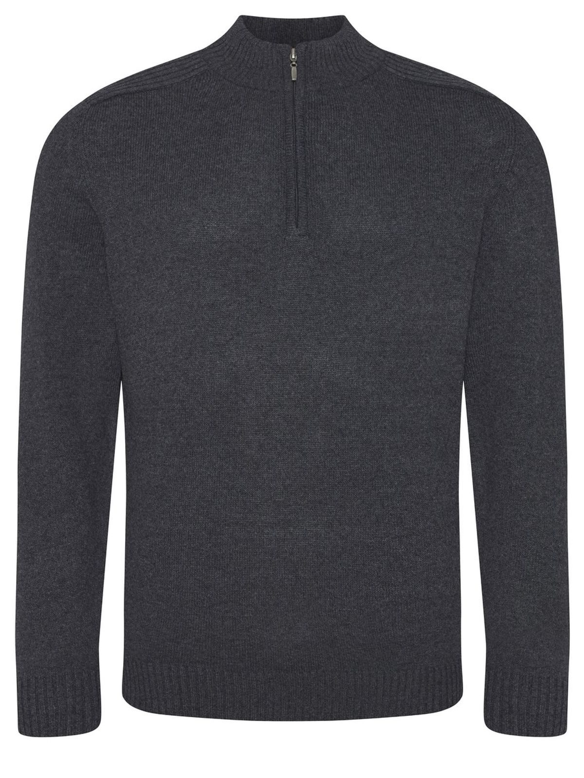 Wakhan 1/4 Zip Nachhaltiger Pullover - CHA - Holzkohle
